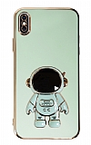 Eiroo Astronot iPhone XS Max Standl Yeil Silikon Klf