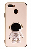 Eiroo Astronot Oppo A5s Standl Pembe Silikon Klf