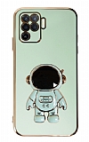 Eiroo Astronot Oppo A94 Standl Yeil Silikon Klf