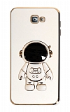 Eiroo Astronot Samsung Galaxy J7 Prime/J7 Prime 2 Standl Beyaz Silikon Klf