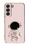Eiroo Astronot Samsung Galaxy S22 5G Standl Pembe Silikon Klf