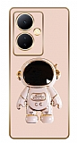 Eiroo Astronot Vivo V29 Lite Standl Kamera Korumal Pembe Silikon Klf