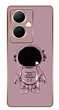 Eiroo Astronot Vivo V29 Lite Standl Kamera Korumal Mor Silikon Klf