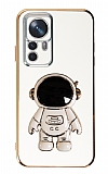 Eiroo Astronot Xiaomi 12T Standl Beyaz Silikon Klf