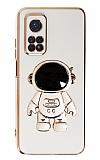 Eiroo Astronot Xiaomi Mi 10T Standl Beyaz Silikon Klf