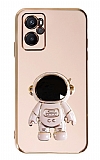 Eiroo Astronot Oppo A96 Standl Pembe Silikon Klf