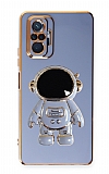 Eiroo Astronot Xiaomi Redmi Note 10 Pro Standl Mavi Silikon Klf