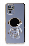 Eiroo Astronot Xiaomi Redmi Note 10 Standl Mavi Silikon Klf