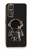 Eiroo Astronot Xiaomi Redmi Note 11S Standl Siyah Silikon Klf