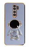 Eiroo Astronot Xiaomi Redmi Note 8 Pro Standl Mavi Silikon Klf