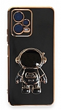 Eiroo Astronot Xiaomi Redmi Note 12 5G Standl Siyah Silikon Klf