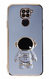 Eiroo Astronot Xiaomi Redmi Note 9 Standl Mavi Silikon Klf