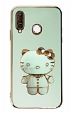 Eiroo Aynal Kitty Huawei P30 Lite Standl Yeil Silikon Klf
