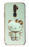Eiroo Aynal Kitty Oppo A5 2020/A9 2020 Standl Yeil Silikon Klf
