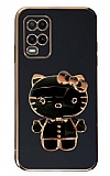 Eiroo Aynal Kitty Oppo A54 Standl Siyah Silikon Klf