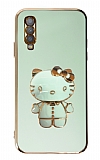 Eiroo Aynal Kitty Samsung Galaxy A70 Standl Yeil Silikon Klf