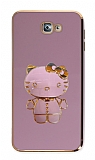 Eiroo Aynal Kitty Samsung Galaxy J7 Prime Standl Mor Silikon Klf