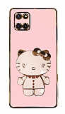 Eiroo Aynal Kitty Samsung Galaxy Note 10 Lite Standl Pembe Silikon Klf
