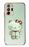 Eiroo Aynal Kitty Samsung Galaxy Note 20 Ultra Standl Yeil Silikon Klf