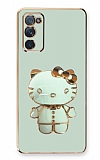 Eiroo Aynal Kitty Samsung Galaxy S20 FE Standl Yeil Silikon Klf