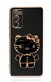 Eiroo Aynal Kitty Samsung Galaxy S20 FE Standl Siyah Silikon Klf