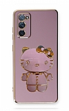 Eiroo Aynal Kitty Samsung Galaxy S20 FE Standl Mor Silikon Klf