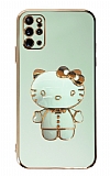Eiroo Aynal Kitty Samsung Galaxy S20 Plus Standl Yeil Silikon Klf