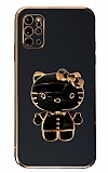 Eiroo Aynal Kitty Samsung Galaxy S20 Plus Standl Siyah Silikon Klf