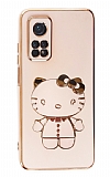 Eiroo Aynal Kitty Xiaomi Mi 10T Pro Standl Pembe Silikon Klf