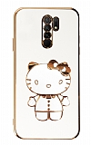 Eiroo Aynal Kitty Xiaomi Mi 11 Lite Standl Beyaz Silikon Klf