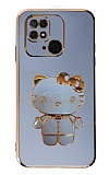 Eiroo Aynal Kitty Xiaomi Poco C40 Standl Mavi Silikon Klf