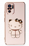 Eiroo Aynal Kitty Xiaomi Poco M5s Standl Pembe Silikon Klf
