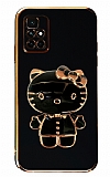 Eiroo Aynal Kitty Xiaomi Redmi 10 2022 Standl Siyah Silikon Klf