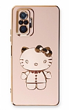 Eiroo Aynal Kitty Xiaomi Redmi Note 10 Pro Standl Pembe Silikon Klf