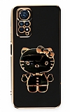 Eiroo Aynal Kitty Xiaomi Redmi Note 11S Standl Siyah Silikon Klf