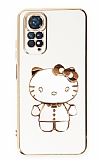 Eiroo Aynal Kitty Xiaomi Redmi Note 11S Standl Beyaz Silikon Klf