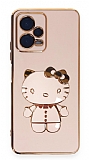 Eiroo Aynal Kitty Xiaomi Redmi Note 12 5G Standl Pembe Silikon Klf