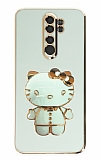 Eiroo Aynal Kitty Xiaomi Redmi Note 8 Pro Standl Yeil Silikon Klf