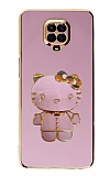 Eiroo Aynal Kitty Xiaomi Redmi Note 9 Pro Standl Mor Silikon Klf