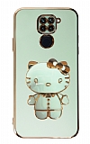 Eiroo Aynal Kitty Xiaomi Redmi Note 9 Standl Yeil Silikon Klf