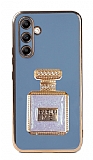 Eiroo Aynal Parfm Samsung Galaxy A14 4G Standl Mavi Silikon Klf