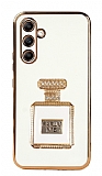 Eiroo Aynal Parfm Samsung Galaxy A34 Standl Beyaz Silikon Klf