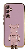 Eiroo Baby Bear Samsung Galaxy A34 Standl Mor Silikon Klf