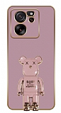 Eiroo Baby Bear Xiaomi 13T Pro Standl Kamera Korumal Mor Silikon Klf