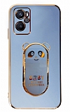 Eiroo Baby Panda Oppo A76 Standl Mavi Silikon Klf