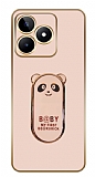 Eiroo Baby Panda Realme C53 Standl Kamera Korumal Pembe Silikon Klf