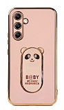 Eiroo Baby Panda Samsung Galaxy A34 Standl Pembe Silikon Klf