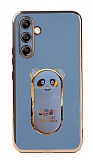 Eiroo Baby Panda Samsung Galaxy A54 Standl Mavi Silikon Klf