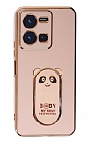 Eiroo Baby Panda vivo Y22s Standl Pembe Silikon Klf
