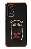 Eiroo Baby Panda Xiaomi Mi 10T Standl Siyah Silikon Klf